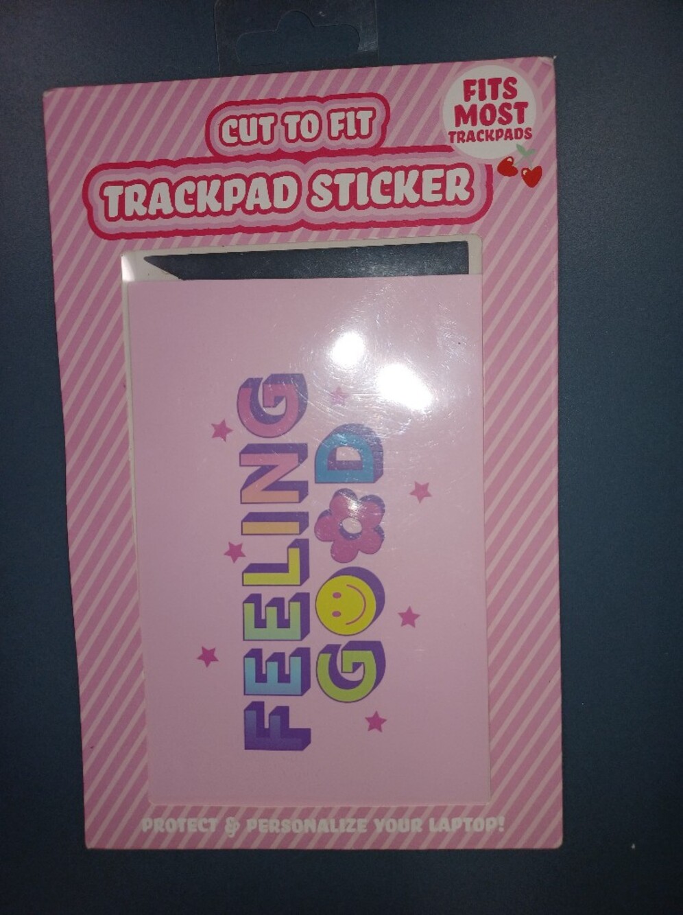 Pink "Feeling Good" Trackpad Sticker - Fits Most Trackpads